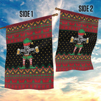 The Beer Lover Elf Christmas Garden Flag Xmas Holiday Patterns - Wonder Print Shop