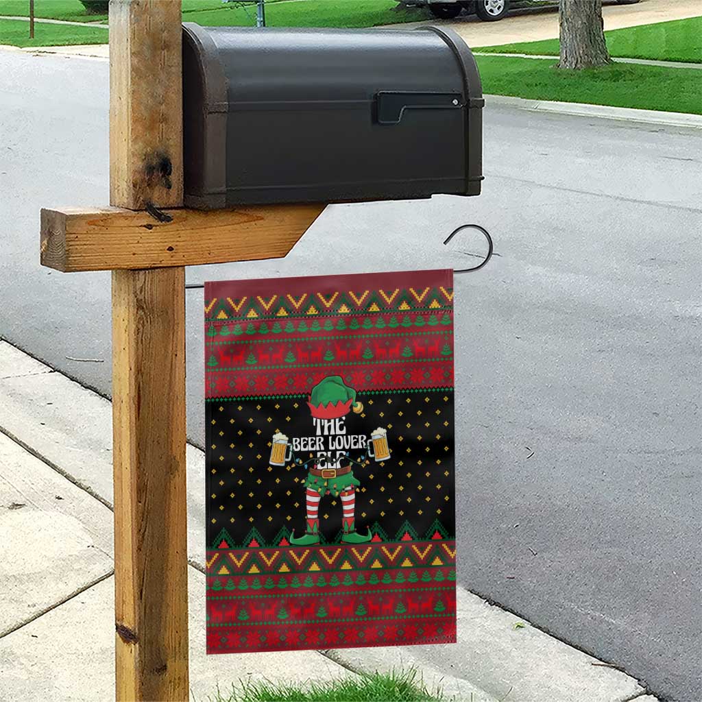 The Beer Lover Elf Christmas Garden Flag Xmas Holiday Patterns - Wonder Print Shop