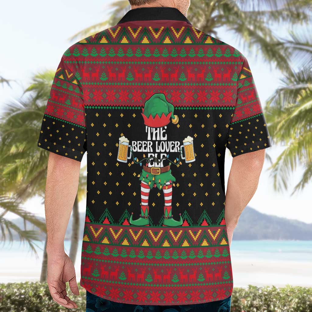 The Beer Lover Elf Christmas Hawaiian Shirt Xmas Holiday Patterns - Wonder Print Shop
