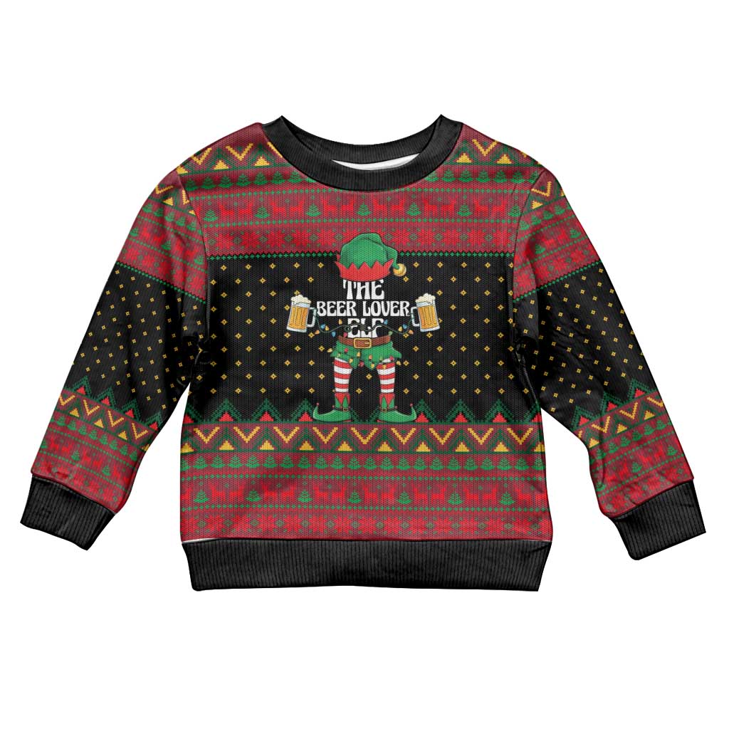 The Beer Lover Elf Christmas Kid Ugly Christmas Sweater Xmas Holiday Patterns - Wonder Print Shop