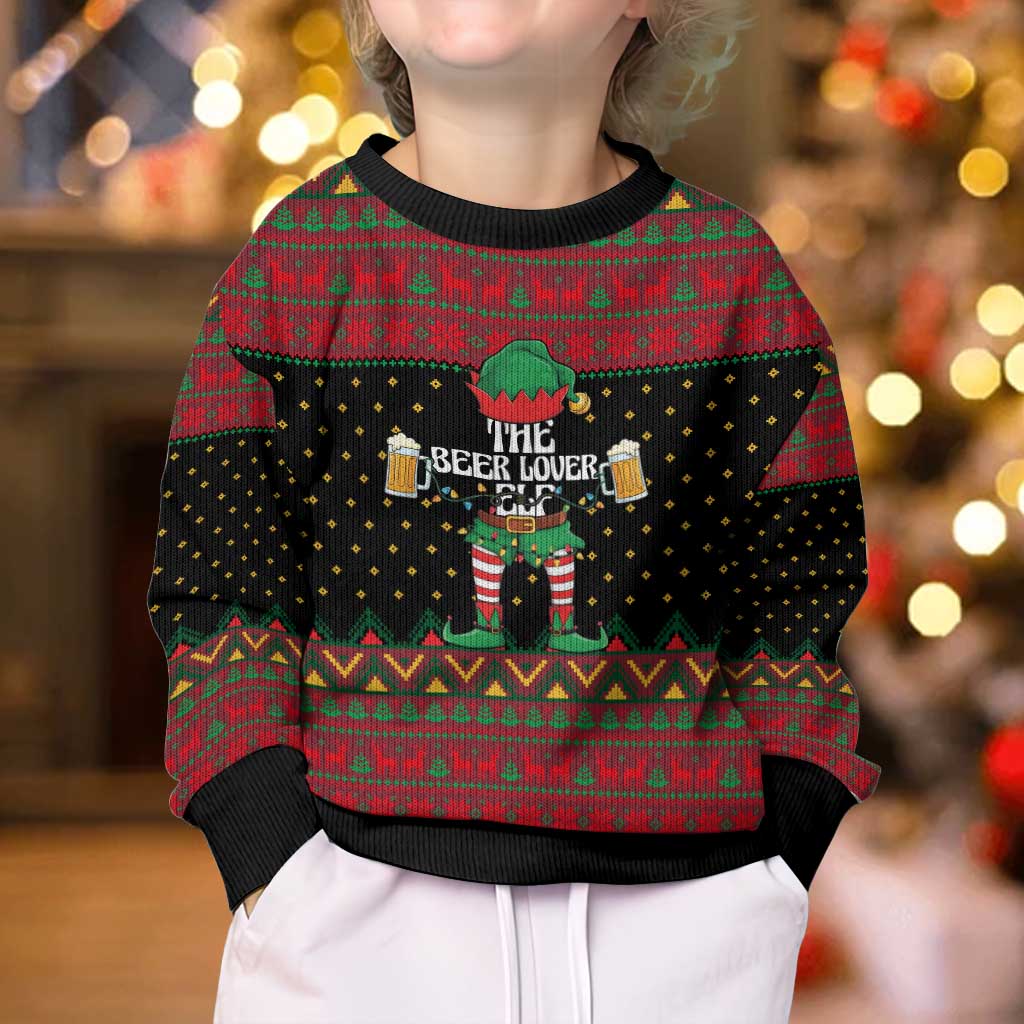 The Beer Lover Elf Christmas Kid Ugly Christmas Sweater Xmas Holiday Patterns - Wonder Print Shop