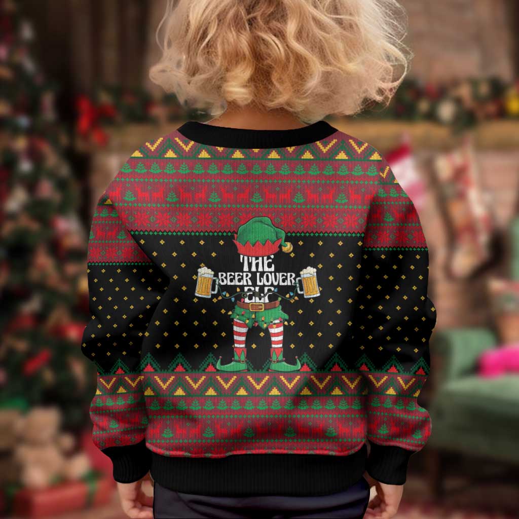 The Beer Lover Elf Christmas Kid Ugly Christmas Sweater Xmas Holiday Patterns - Wonder Print Shop