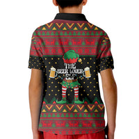 The Beer Lover Elf Christmas Kid Polo Shirt Xmas Holiday Patterns - Wonder Print Shop