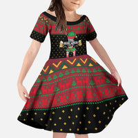 The Beer Lover Elf Christmas Kid Short Sleeve Dress Xmas Holiday Patterns - Wonder Print Shop