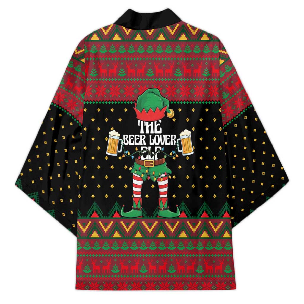 The Beer Lover Elf Christmas Kimono Xmas Holiday Patterns - Wonder Print Shop