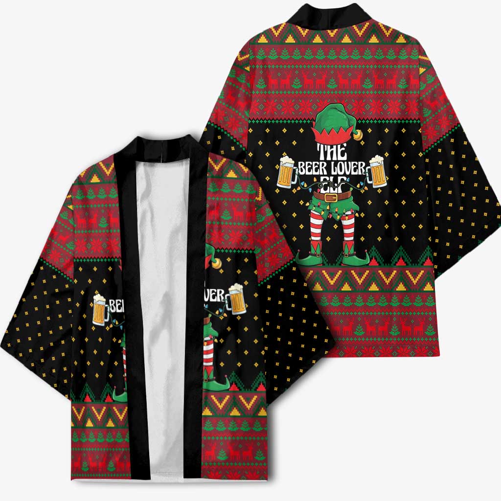 The Beer Lover Elf Christmas Kimono Xmas Holiday Patterns - Wonder Print Shop