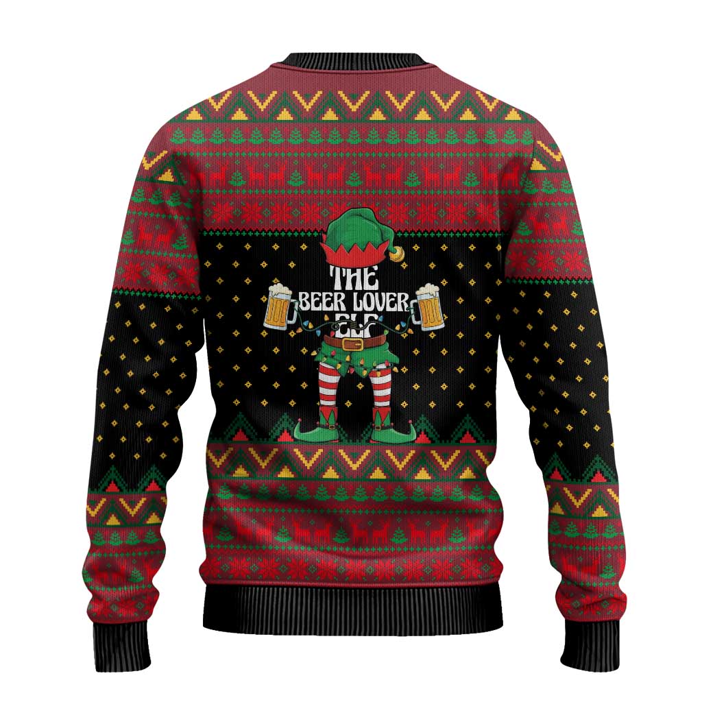 The Beer Lover Elf Christmas Ugly Christmas Sweater Xmas Holiday Patterns - Wonder Print Shop