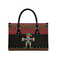 The Beer Lover Elf Christmas Leather Bag Xmas Holiday Patterns - Wonder Print Shop