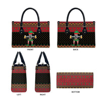The Beer Lover Elf Christmas Leather Bag Xmas Holiday Patterns - Wonder Print Shop