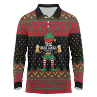 The Beer Lover Elf Christmas Long Sleeve Polo Shirt Xmas Holiday Patterns - Wonder Print Shop