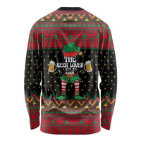 The Beer Lover Elf Christmas Long Sleeve Shirt Xmas Holiday Patterns - Wonder Print Shop