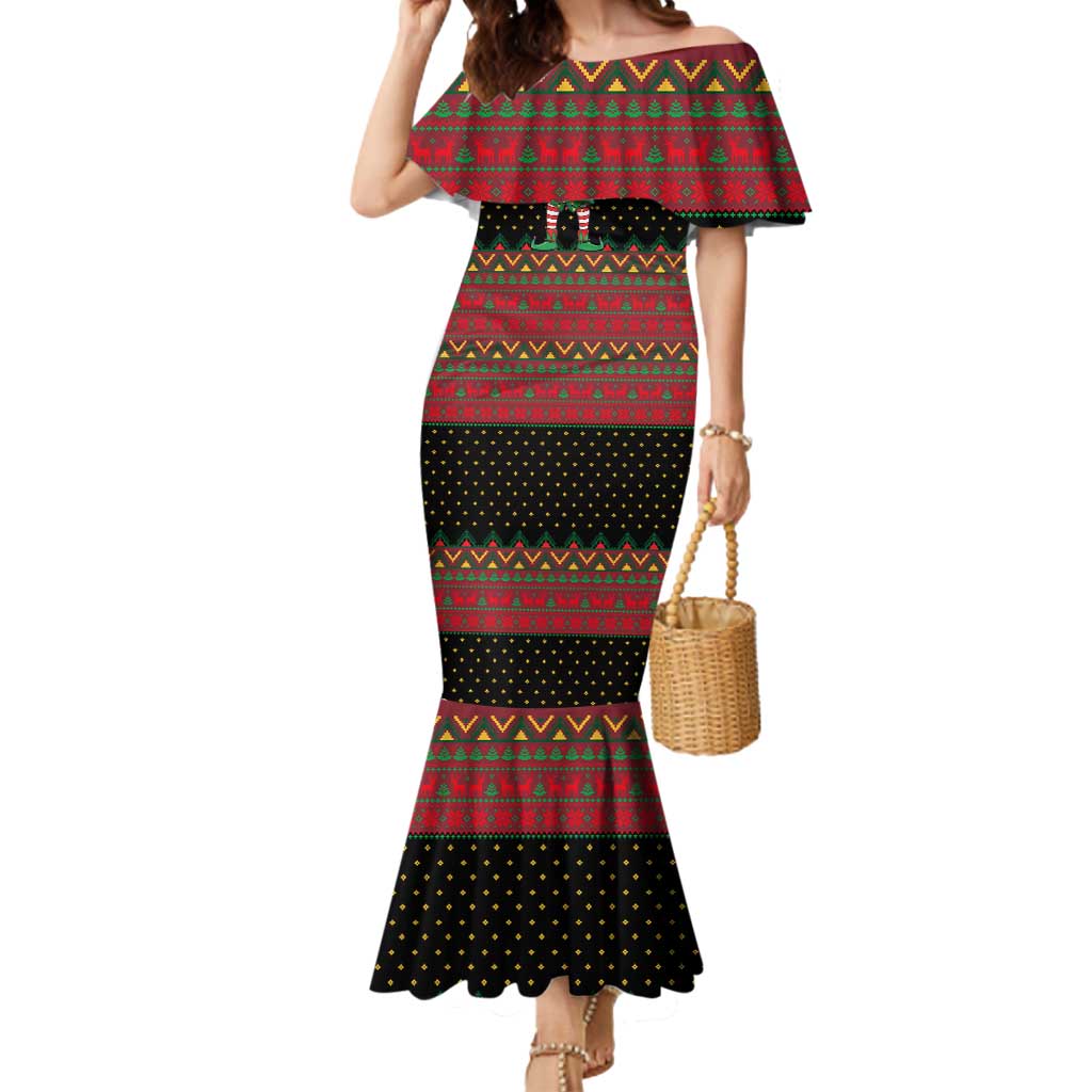 The Beer Lover Elf Christmas Mermaid Dress Xmas Holiday Patterns - Wonder Print Shop