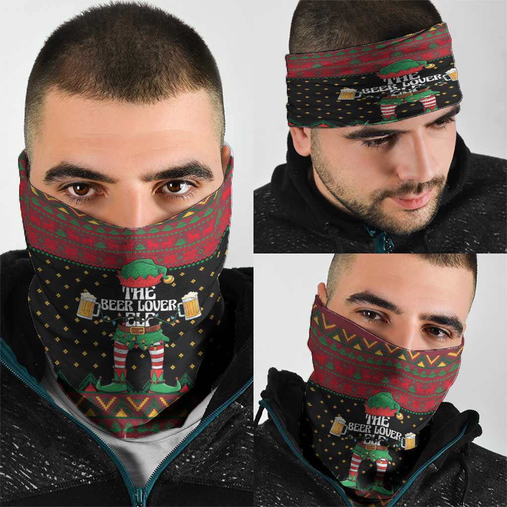 The Beer Lover Elf Christmas Neck Gaiter Xmas Holiday Patterns - Wonder Print Shop