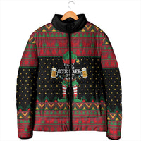 The Beer Lover Elf Christmas Padded Jacket Xmas Holiday Patterns - Wonder Print Shop