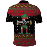 The Beer Lover Elf Christmas Polo Shirt Xmas Holiday Patterns - Wonder Print Shop