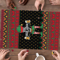 The Beer Lover Elf Christmas Puzzle Xmas Holiday Patterns - Wonder Print Shop
