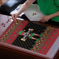 The Beer Lover Elf Christmas Puzzle Xmas Holiday Patterns - Wonder Print Shop