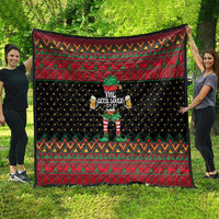 The Beer Lover Elf Christmas Quilt Xmas Holiday Patterns - Wonder Print Shop