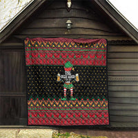 The Beer Lover Elf Christmas Quilt Xmas Holiday Patterns - Wonder Print Shop
