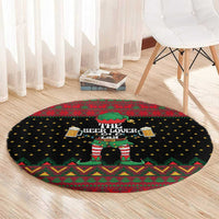The Beer Lover Elf Christmas Round Carpet Xmas Holiday Patterns - Wonder Print Shop