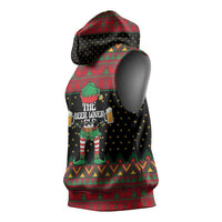 The Beer Lover Elf Christmas Sleeveless Hoodie Xmas Holiday Patterns - Wonder Print Shop