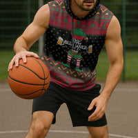 The Beer Lover Elf Christmas Sleeveless Hoodie Xmas Holiday Patterns - Wonder Print Shop