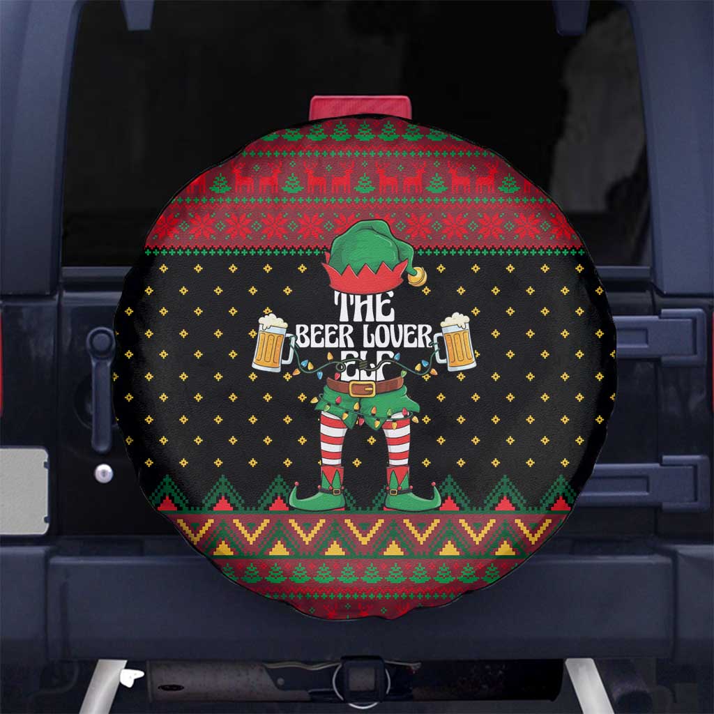 The Beer Lover Elf Christmas Spare Tire Cover Xmas Holiday Patterns - Wonder Print Shop