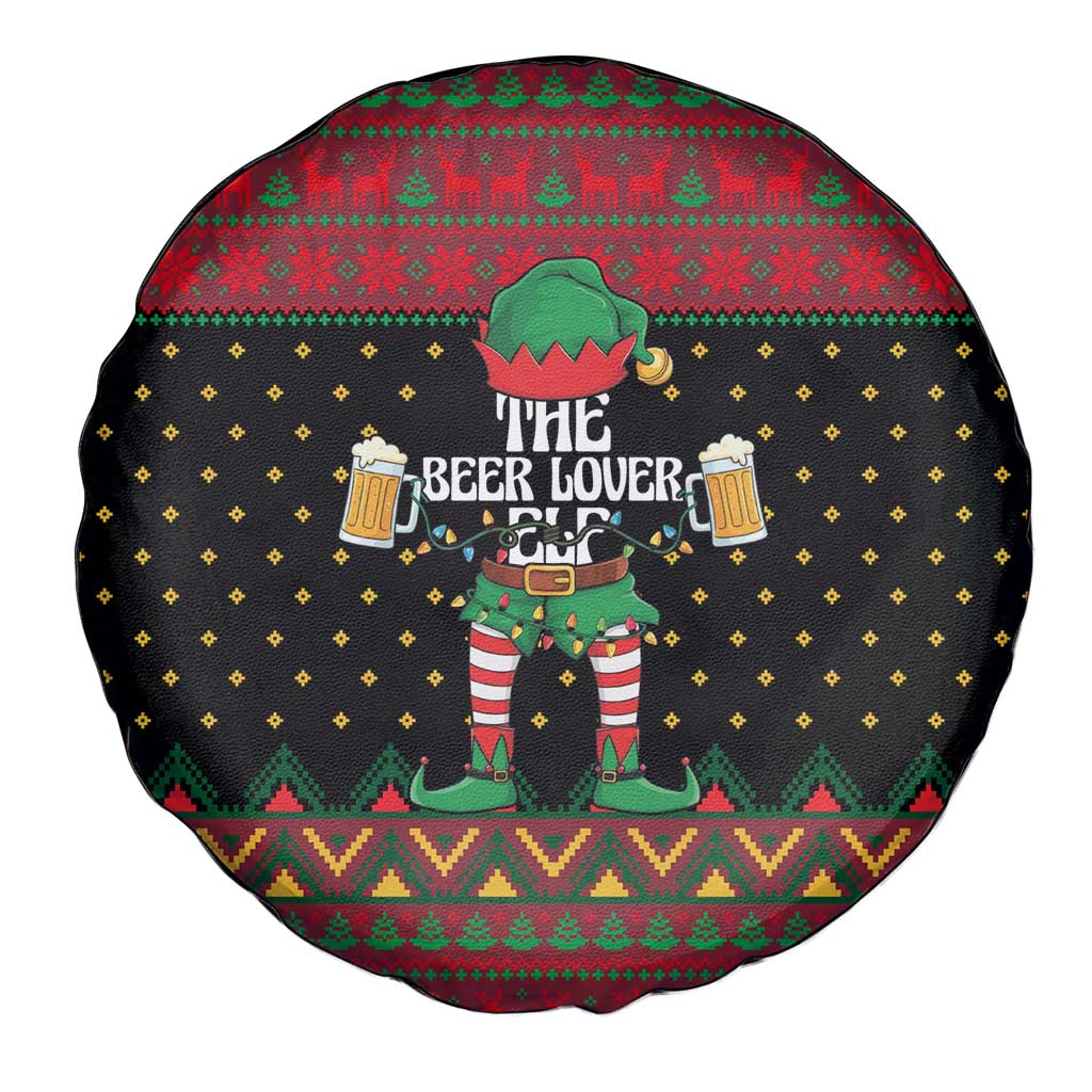 The Beer Lover Elf Christmas Spare Tire Cover Xmas Holiday Patterns - Wonder Print Shop