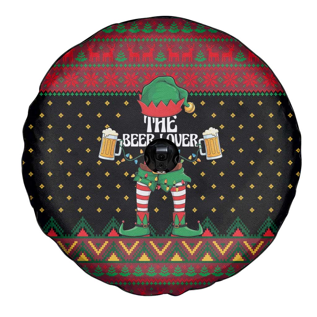 The Beer Lover Elf Christmas Spare Tire Cover Xmas Holiday Patterns - Wonder Print Shop