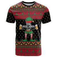 The Beer Lover Elf Christmas T Shirt Xmas Holiday Patterns - Wonder Print Shop
