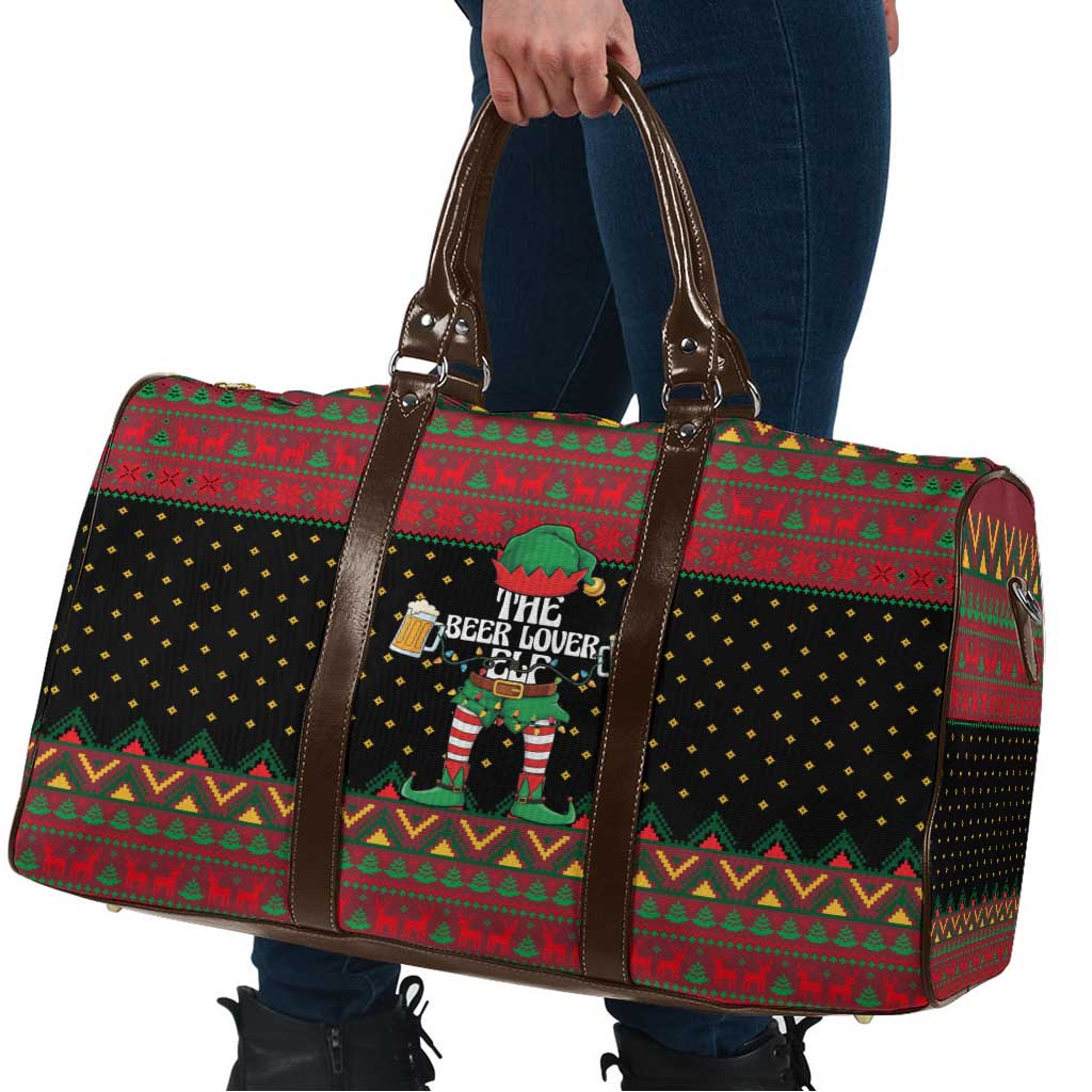 The Beer Lover Elf Christmas Travel Bag Xmas Holiday Patterns - Wonder Print Shop