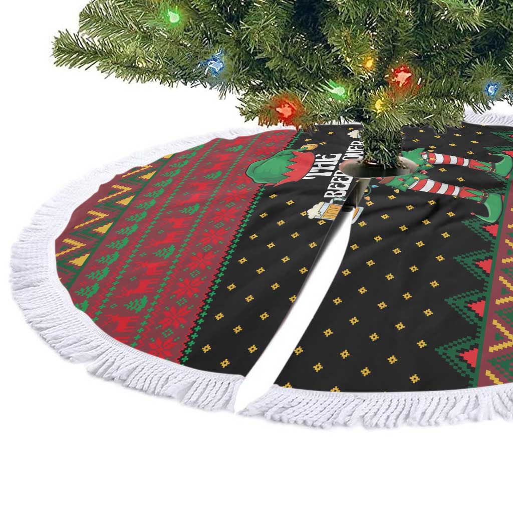 The Beer Lover Elf Christmas Tree Skirt Xmas Holiday Patterns - Wonder Print Shop