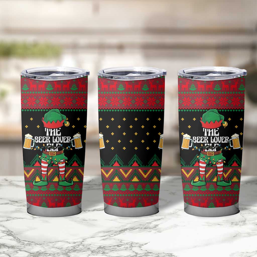 The Beer Lover Elf Christmas Tumbler Cup Xmas Holiday Patterns - Wonder Print Shop