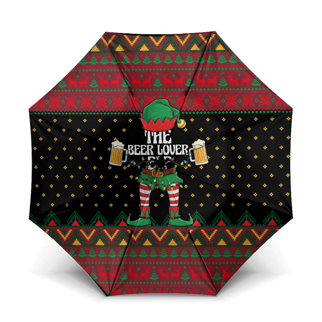 The Beer Lover Elf Christmas Umbrella Xmas Holiday Patterns - Wonder Print Shop