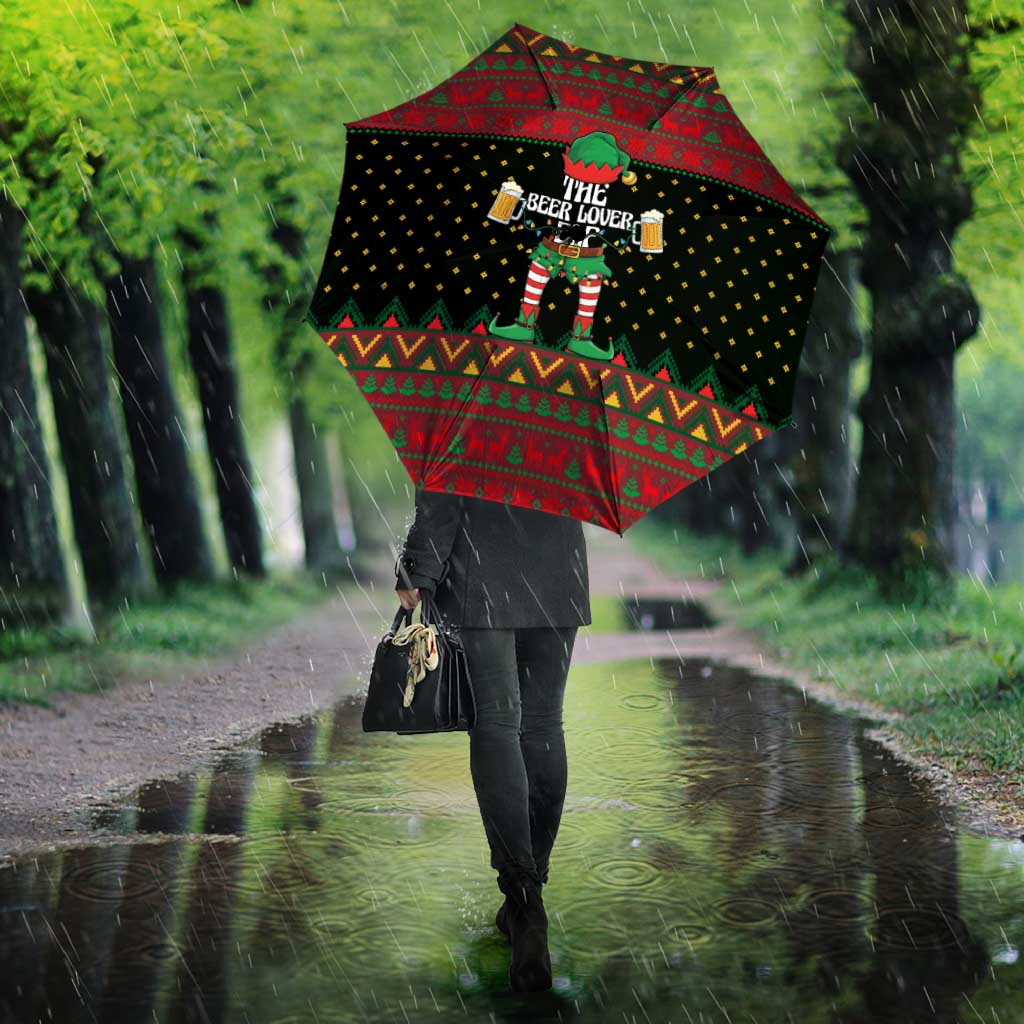 The Beer Lover Elf Christmas Umbrella Xmas Holiday Patterns - Wonder Print Shop