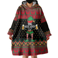 The Beer Lover Elf Christmas Wearable Blanket Hoodie Xmas Holiday Patterns - Wonder Print Shop