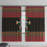 The Beer Lover Elf Christmas Window Curtain Xmas Holiday Patterns - Wonder Print Shop