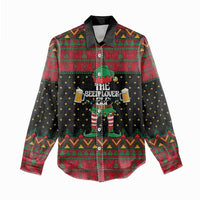 The Beer Lover Elf Christmas Women Casual Shirt Xmas Holiday Patterns - Wonder Print Shop