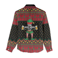 The Beer Lover Elf Christmas Women Casual Shirt Xmas Holiday Patterns - Wonder Print Shop