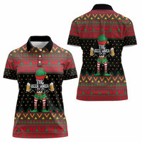 The Beer Lover Elf Christmas Women Polo Shirt Xmas Holiday Patterns - Wonder Print Shop