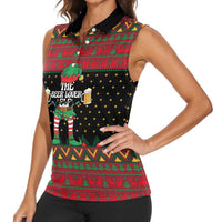 The Beer Lover Elf Christmas Women Sleeveless Polo Shirt Xmas Holiday Patterns - Wonder Print Shop