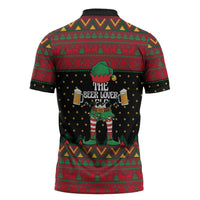 The Beer Lover Elf Christmas Zipper Polo Shirt Xmas Holiday Patterns - Wonder Print Shop