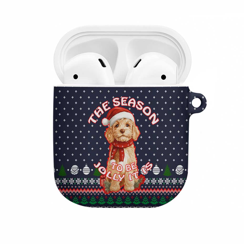 The Season To Be Jolly Goldendoodle Christmas AirPods Case Xmas Holiday Patterns - Wonder Print Shop