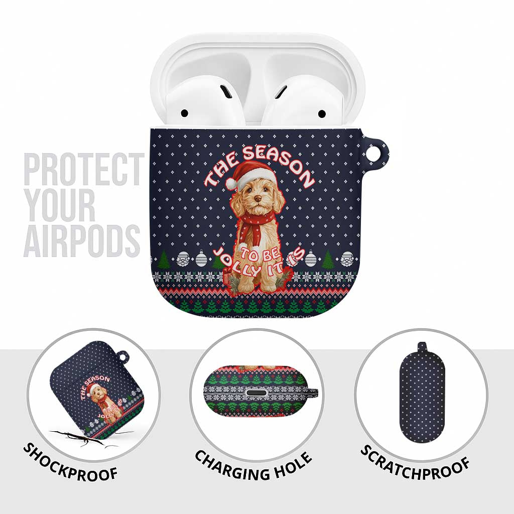The Season To Be Jolly Goldendoodle Christmas AirPods Case Xmas Holiday Patterns - Wonder Print Shop