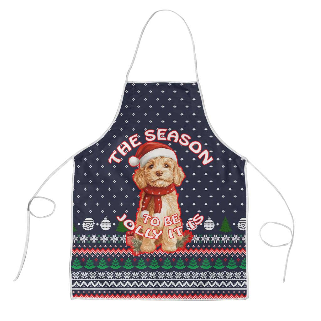 The Season To Be Jolly Goldendoodle Christmas Apron Xmas Holiday Patterns - Wonder Print Shop