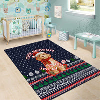 The Season To Be Jolly Goldendoodle Christmas Area Rug Xmas Holiday Patterns - Wonder Print Shop