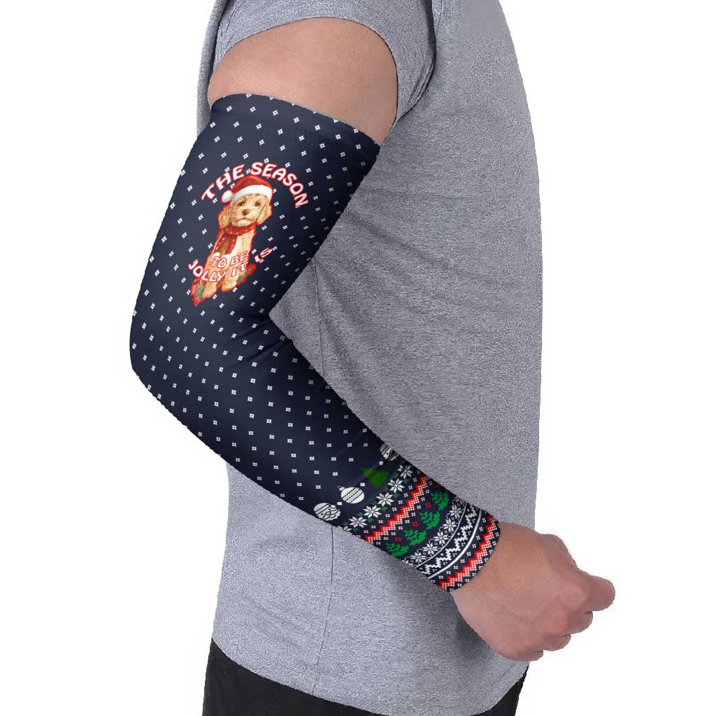 The Season To Be Jolly Goldendoodle Christmas Arm Sleeves Xmas Holiday Patterns - Wonder Print Shop