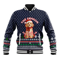 The Season To Be Jolly Goldendoodle Christmas Baseball Jacket Xmas Holiday Patterns - Wonder Print Shop