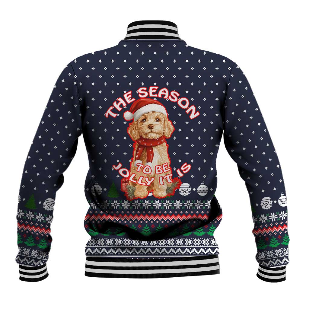 The Season To Be Jolly Goldendoodle Christmas Baseball Jacket Xmas Holiday Patterns - Wonder Print Shop