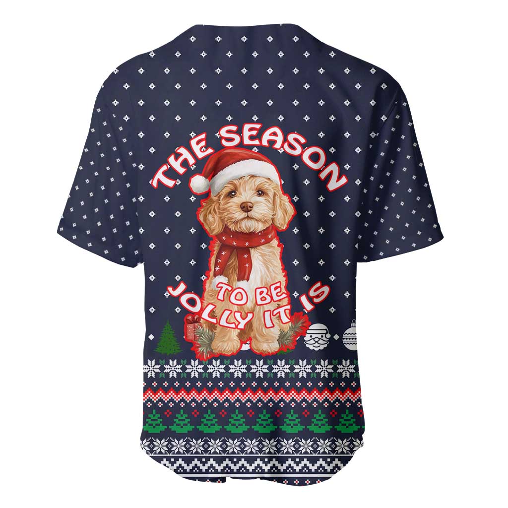 The Season To Be Jolly Goldendoodle Christmas Baseball Jersey Xmas Holiday Patterns - Wonder Print Shop